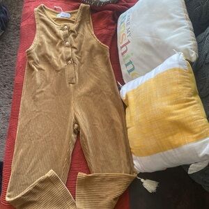 Zara Brown velvet jumpsuit